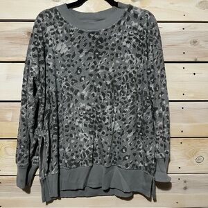 Aerie Gray Animal Print Pullover